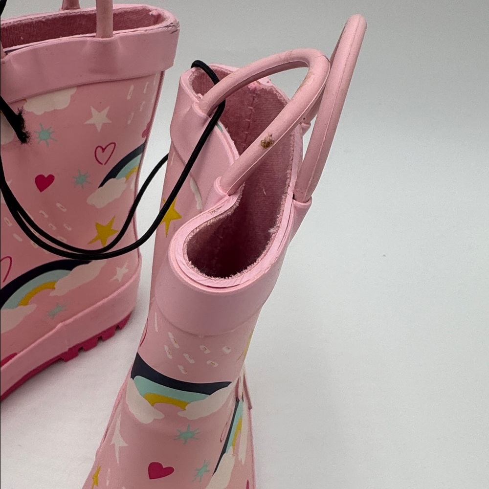 KomfysMe Kids Rain Boots Unicorn Rainbow Pink Toddler Size 5 - Picture 2 of 9